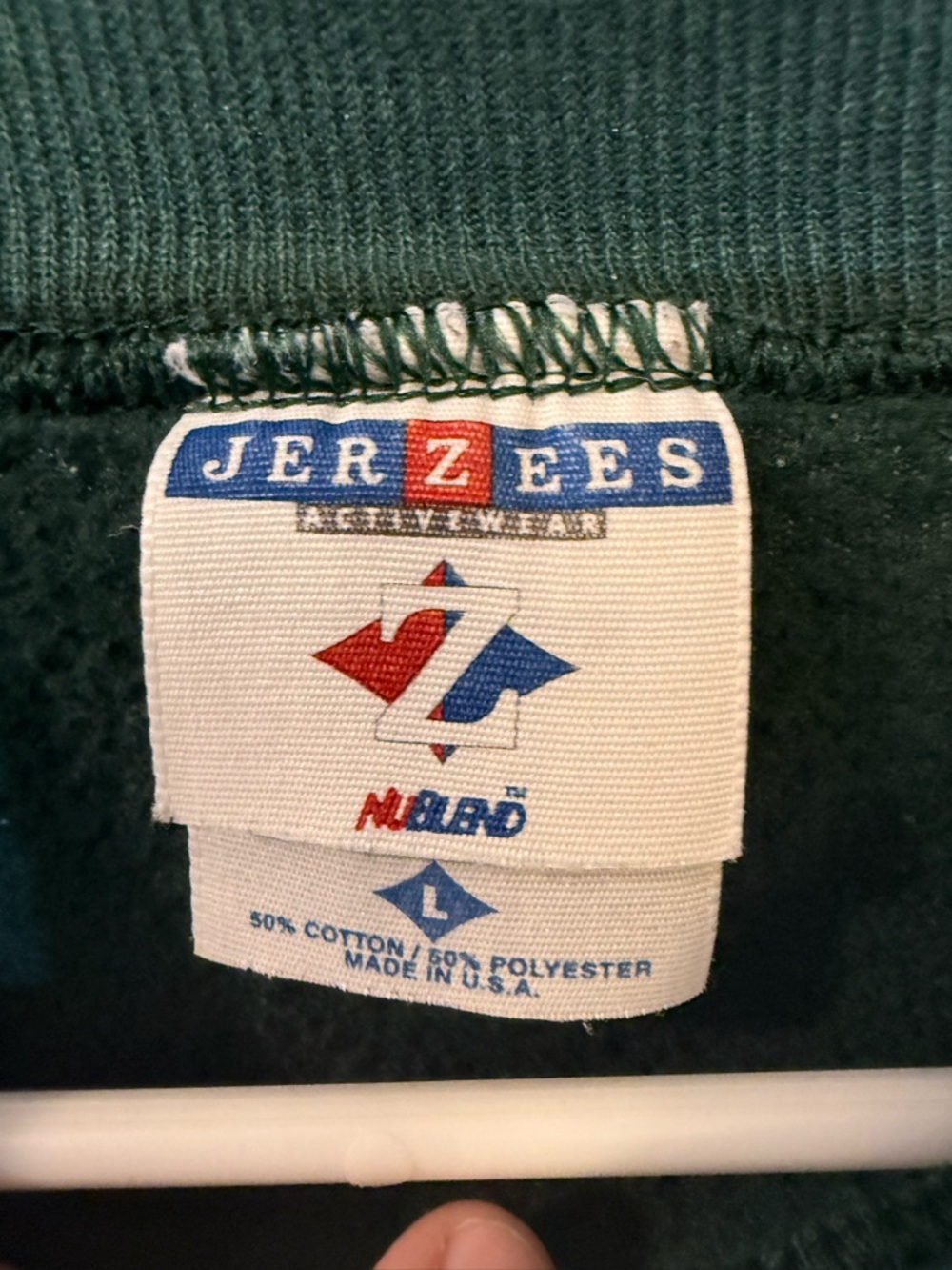 Vintage Jerzees Crewneck Sweater - Dark Green - Picture 3 of 5